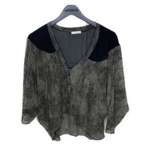 Kaitlyn cheetah high low sheer slouchy top